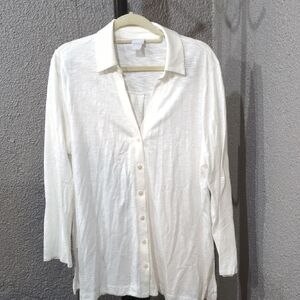 Chico's Cream Button-Down Shirt